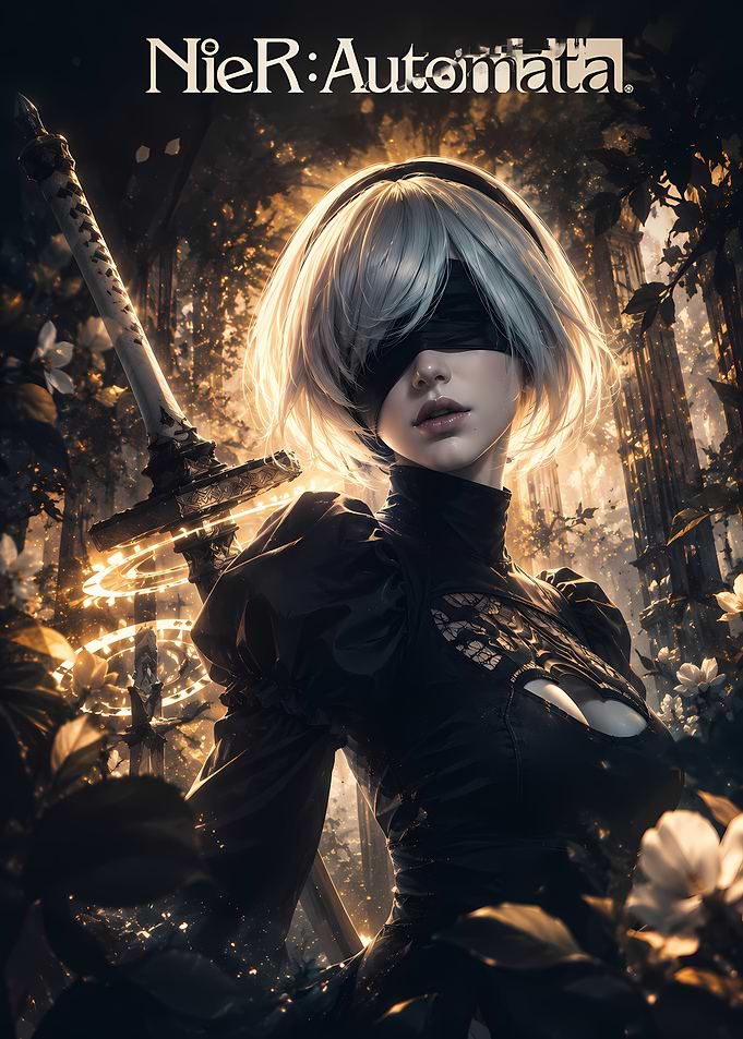 2B from NieR: Automata Portrait