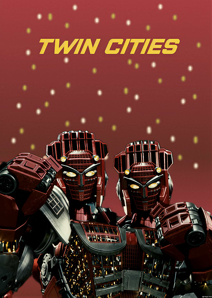 Twin Cities Real Steel Minimalistic Poster