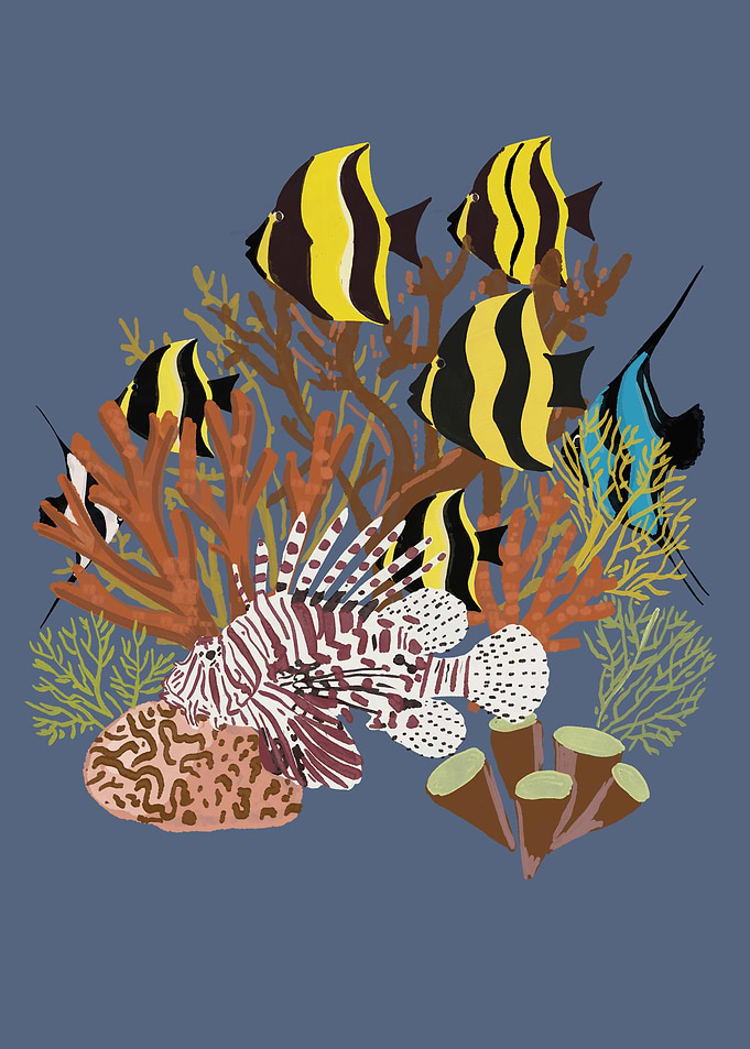 Colorful Tropical Fish and Coral Reef