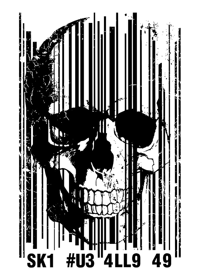 Barcode Skull Graphic Design