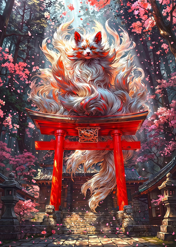 Nine-Tailed Fox at Torii Gate