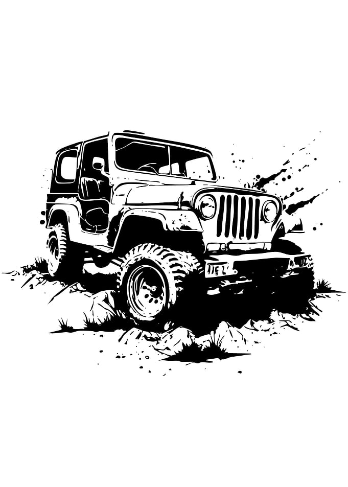 Off-Road Jeep Vector Illustration