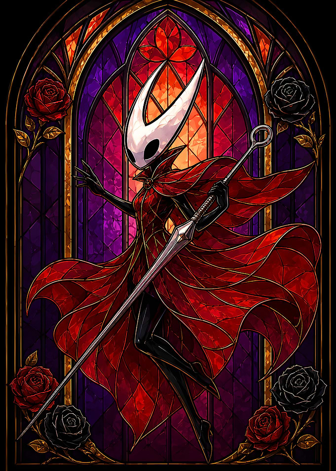 Hornet Hollow Knight Stained Glass