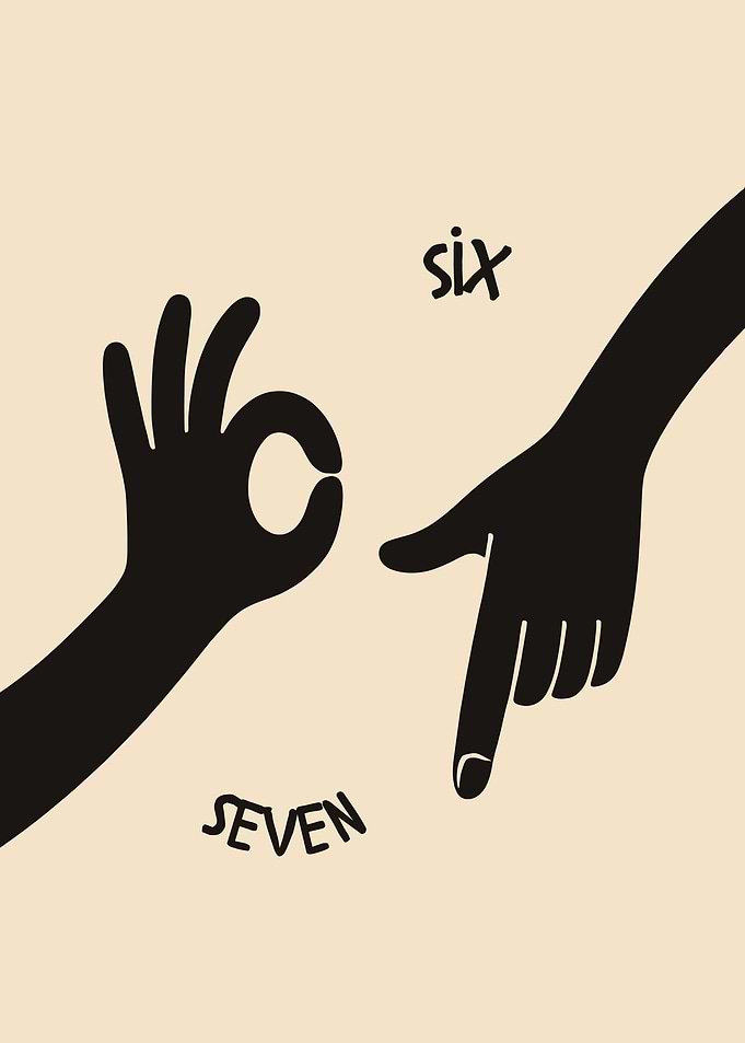Minimalist Hand Gesture Typography Wall Art | Modern Graphic Beige Poster