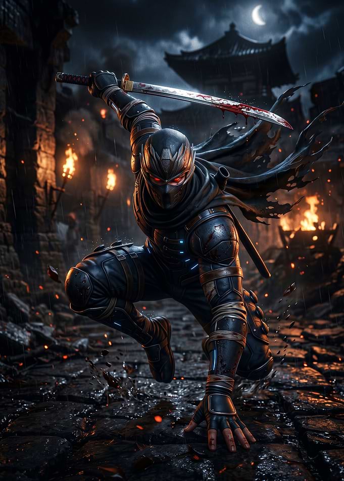 Ninja Warrior in Battle Stance