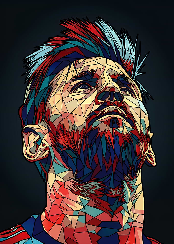 Geometric Portrait of Lionel Messi