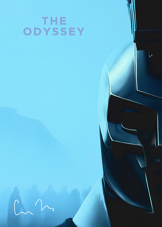 The Odyssey Spartan Helmet Poster