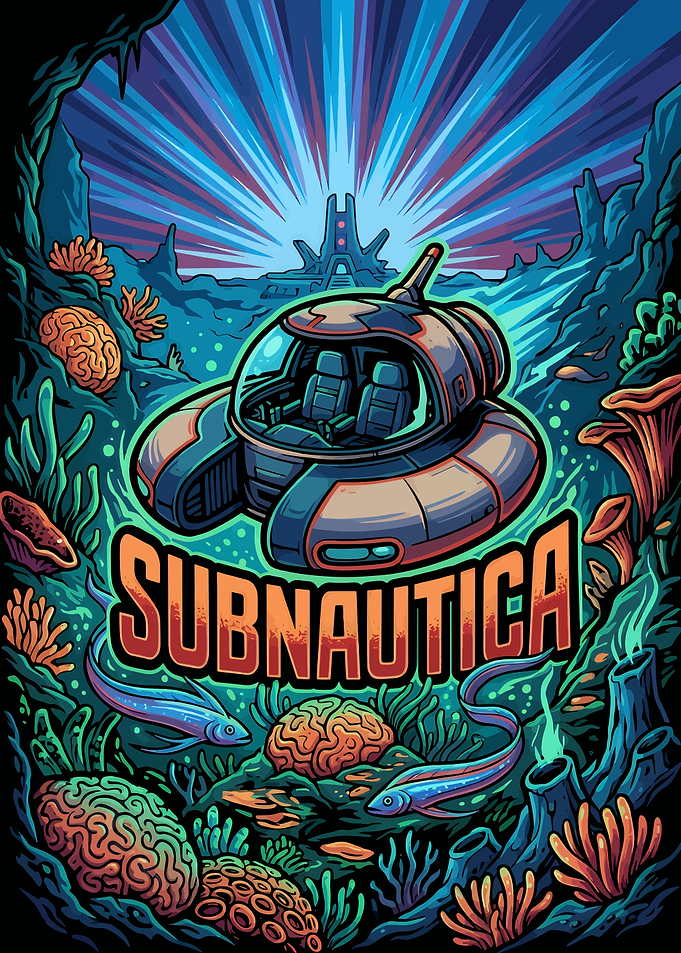 Subnautica Seamoth Underwater Exploration Poster