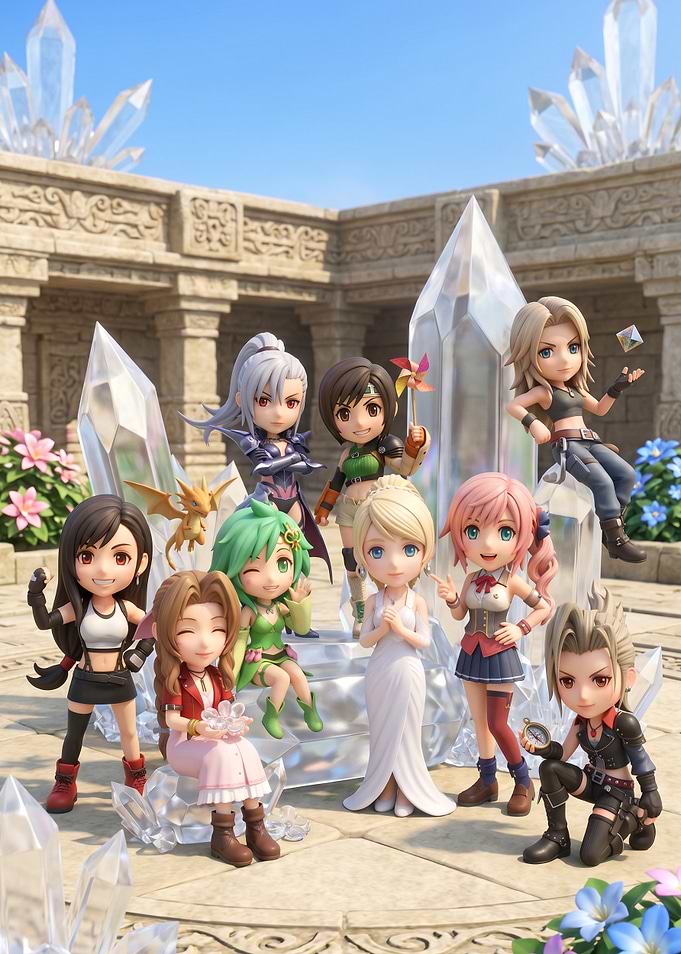 Final Fantasy Chibi Character Group Portrait
