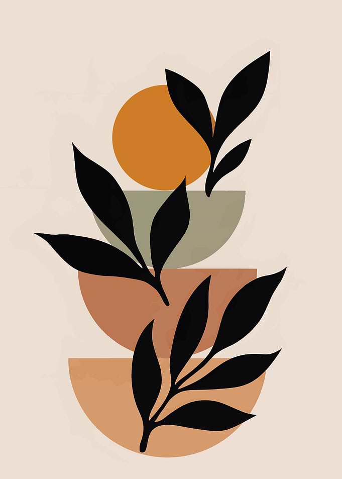 Boho Abstract Botanical Wall Art
