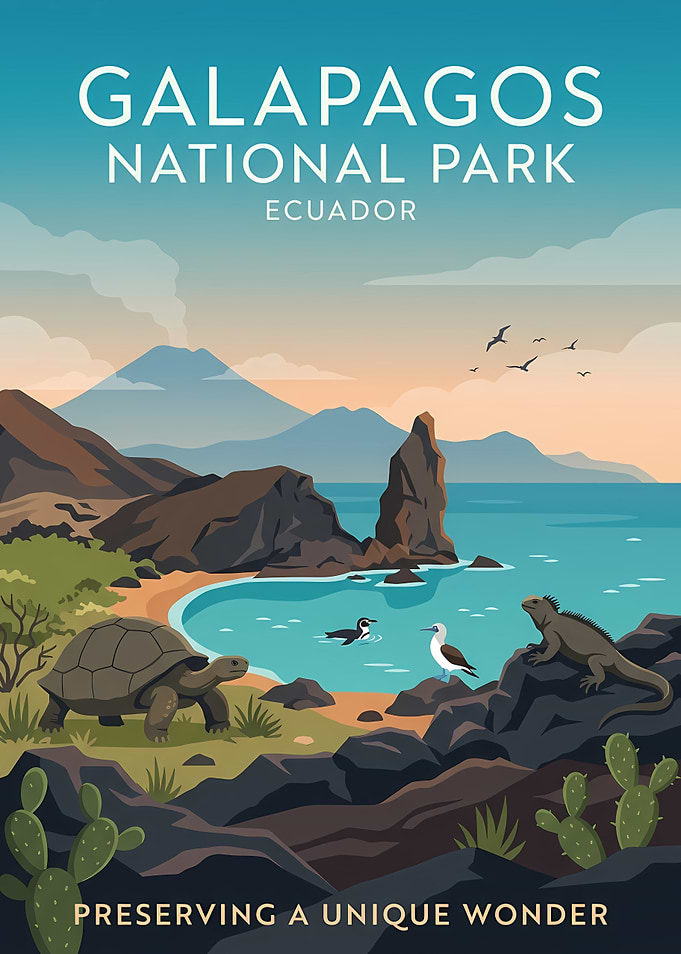 Galapagos National Park Travel Poster