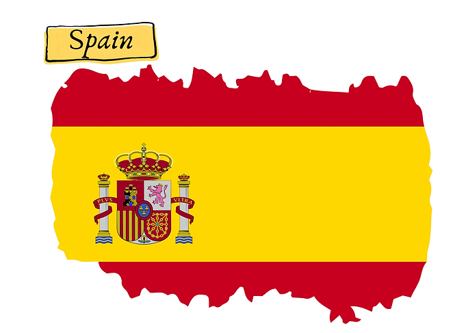 Spain Flag — Grunge Coat of Arms Red Yellow Travel