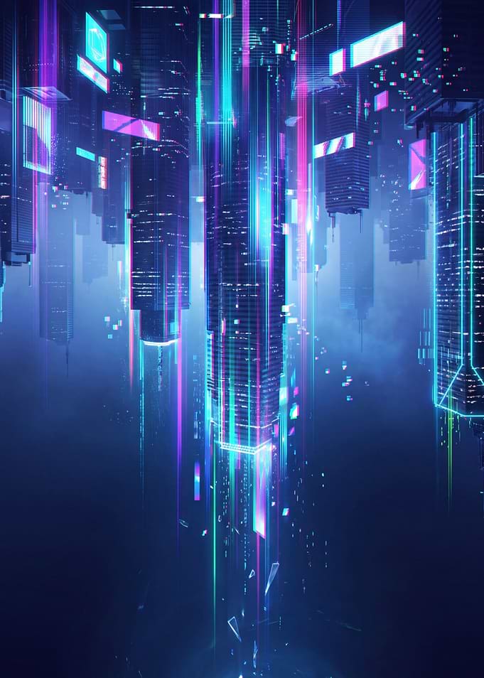 Upside Down City – Neon Glitch Metropolis