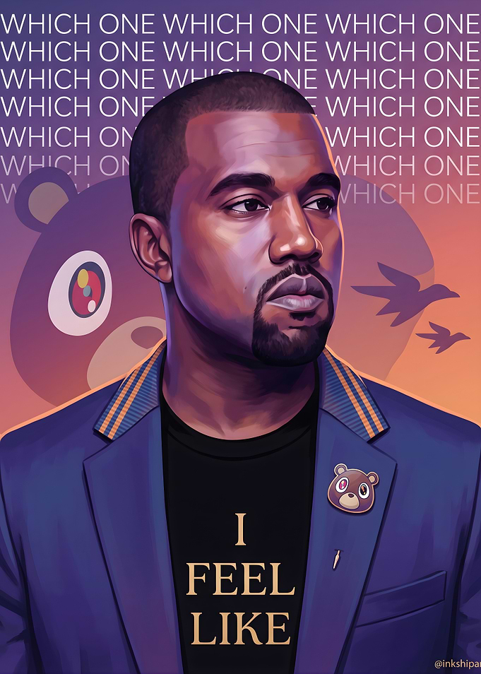 Kanye West Graduation Bear Portrait