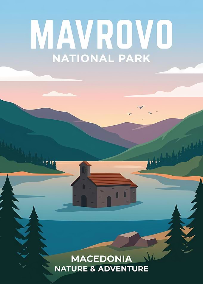 Mavrovo National Park Travel Poster