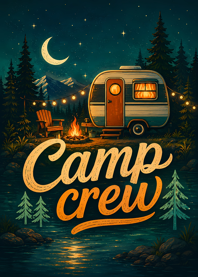Camp Crew Camping Night Scene