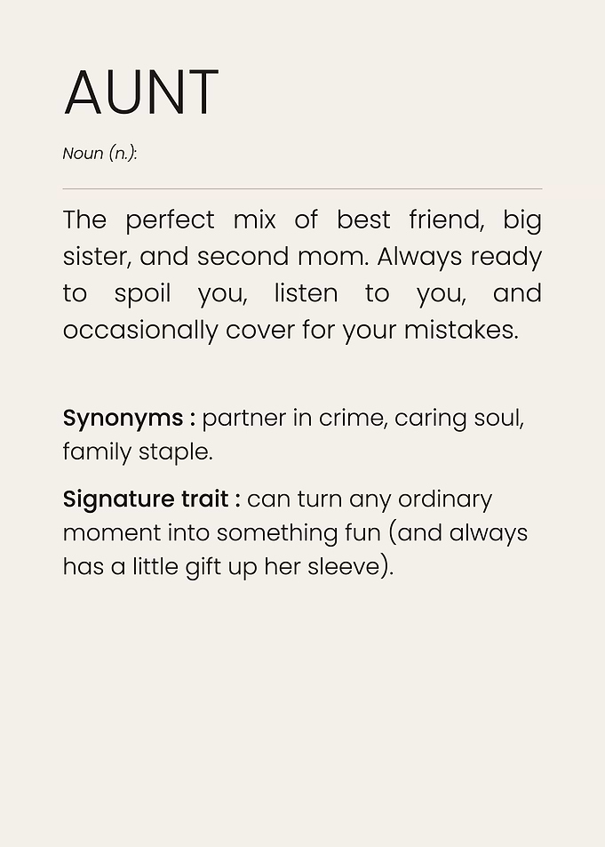 Definition of an Aunt Poster