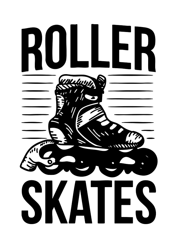 Roller Skates Graphic Illustration