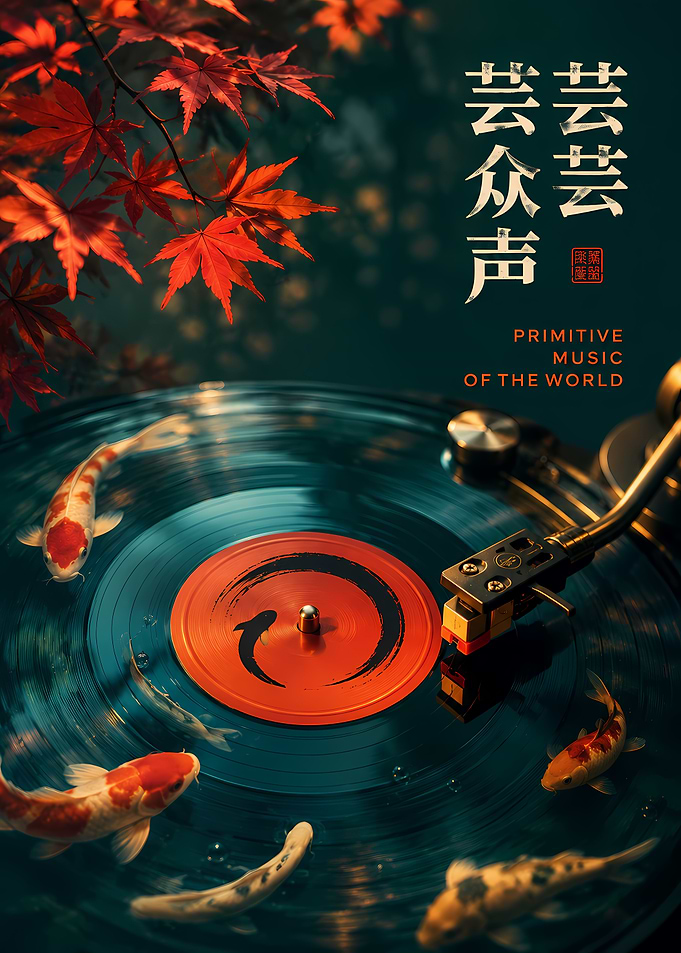 Koi Fish Vinyl Record Art