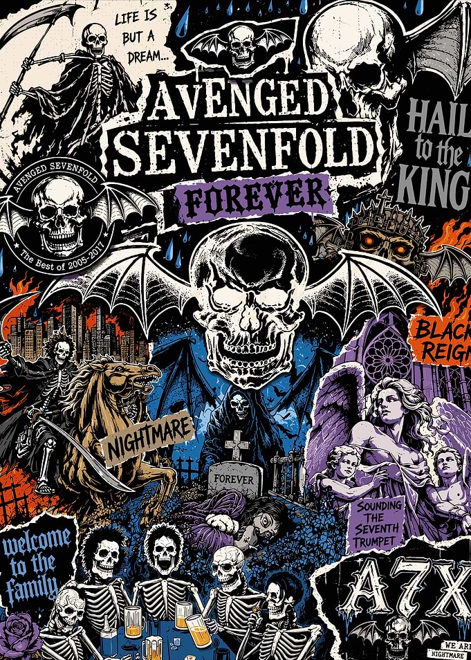 Avenged Sevenfold Band Collage Poster