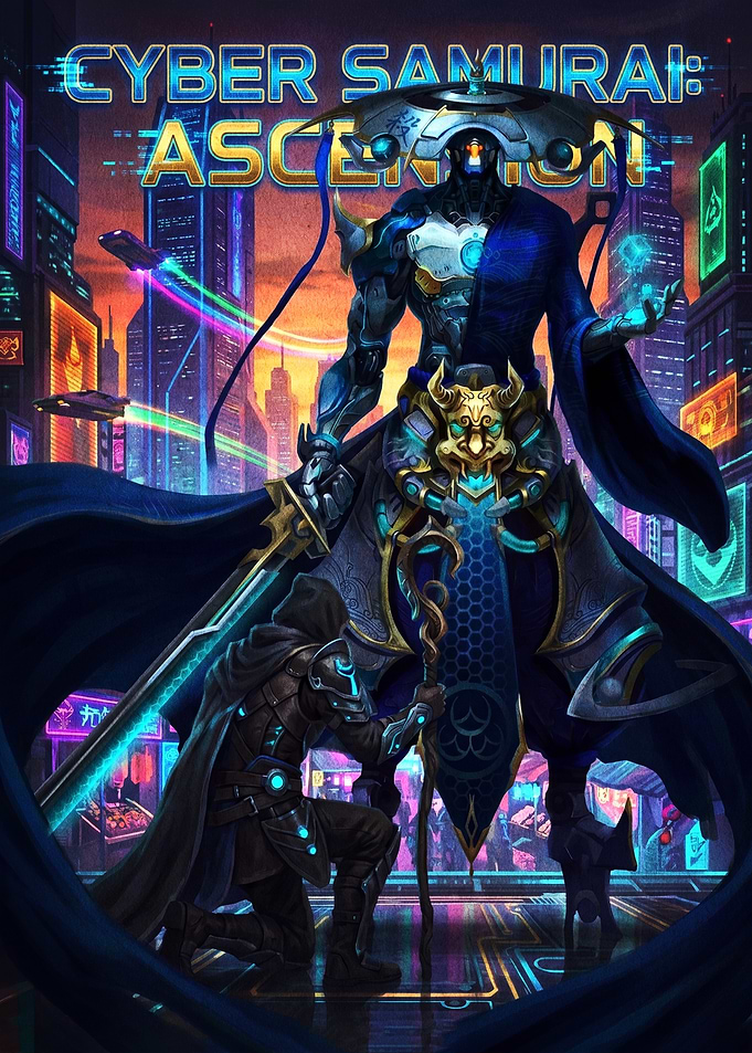 Cyber Samurai Ascension Digital Art