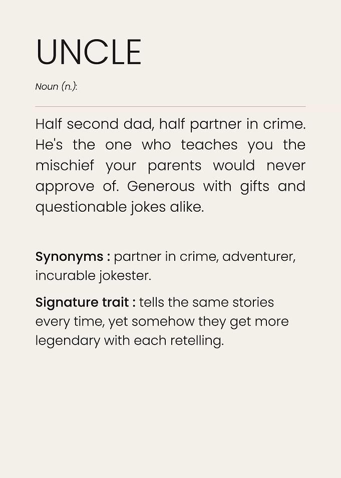 Definition of an Uncle Poster