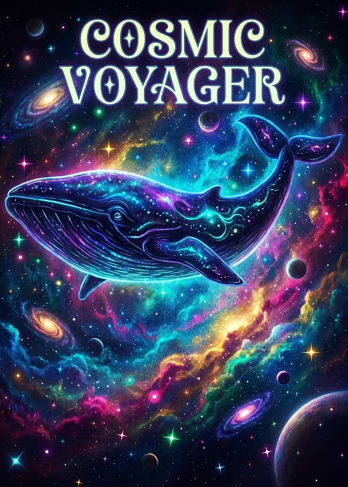 Cosmic Voyager Space Whale Poster