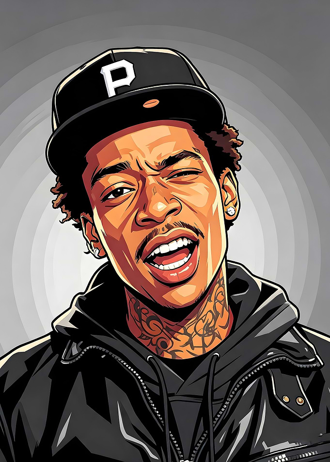 Wiz Khalifa Vector Portrait Illustration