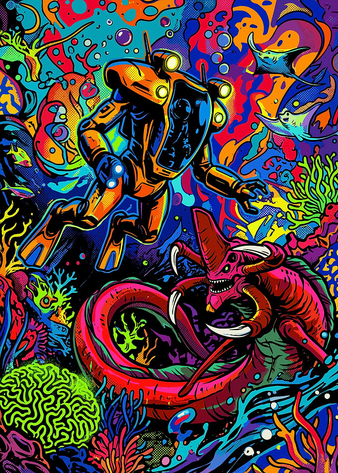 Subnautica Psychedelic Underwater Encounter