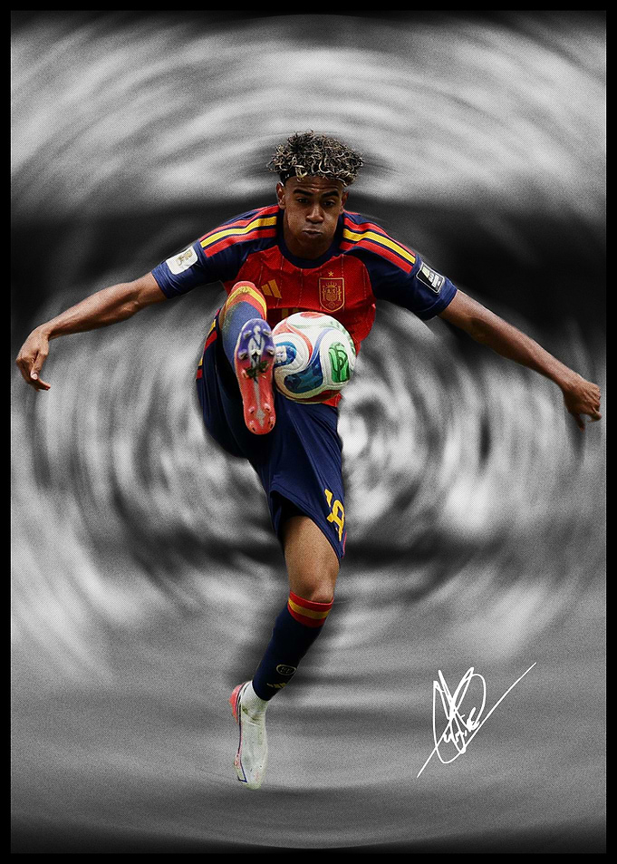 Lamine Yamal Spain Soccer Action Portrait