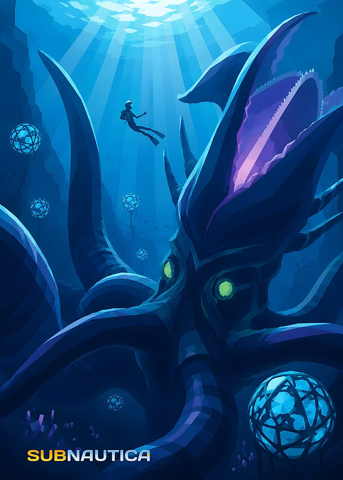 Subnautica Sea Emperor Leviathan Poster