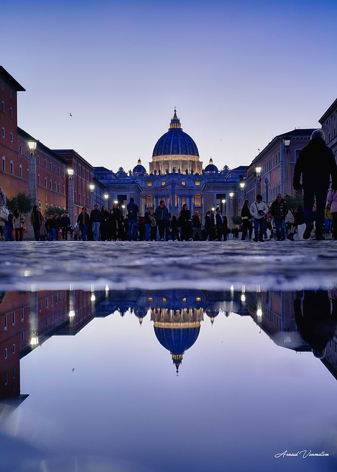 St. Peter's Basilica Reflection at Dusk