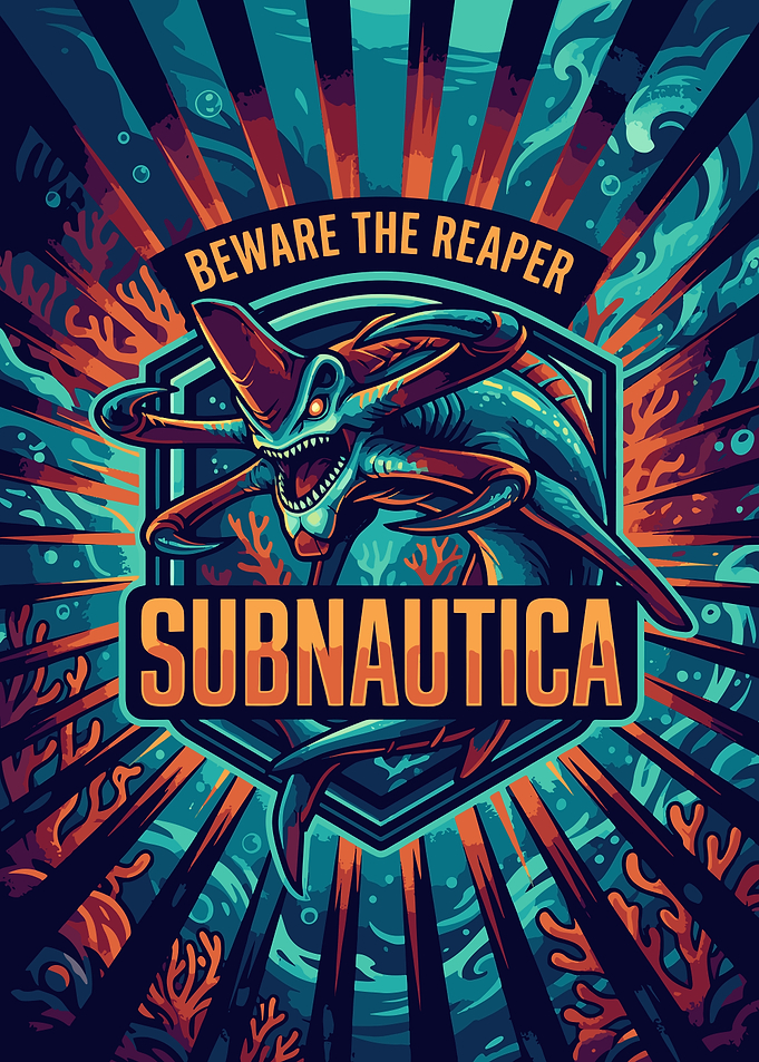 Subnautica Reaper Leviathan Poster
