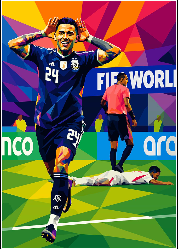 Enzo Fernandez Argentina Pop Art Poster