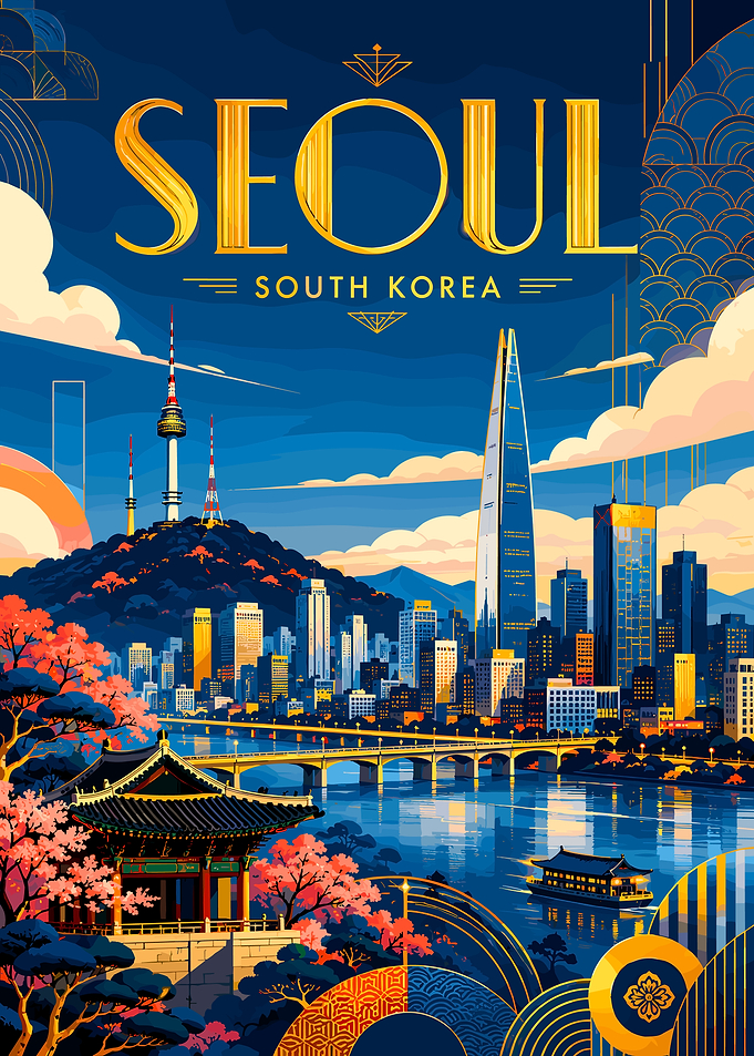 Seoul South Korea Travel Poster
