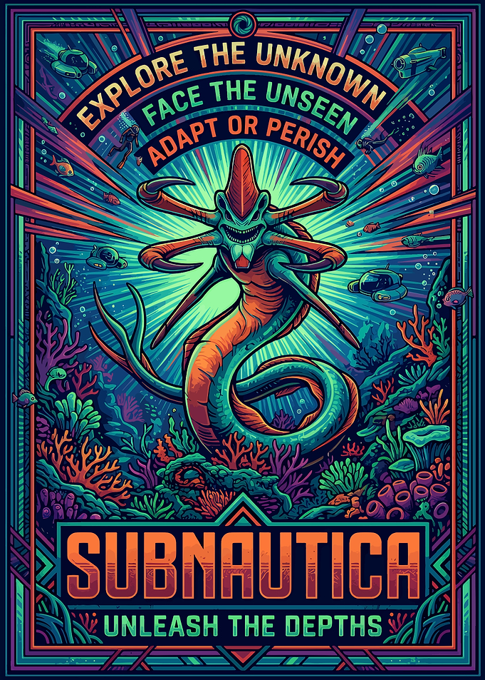 Subnautica Reaper Leviathan Poster Art