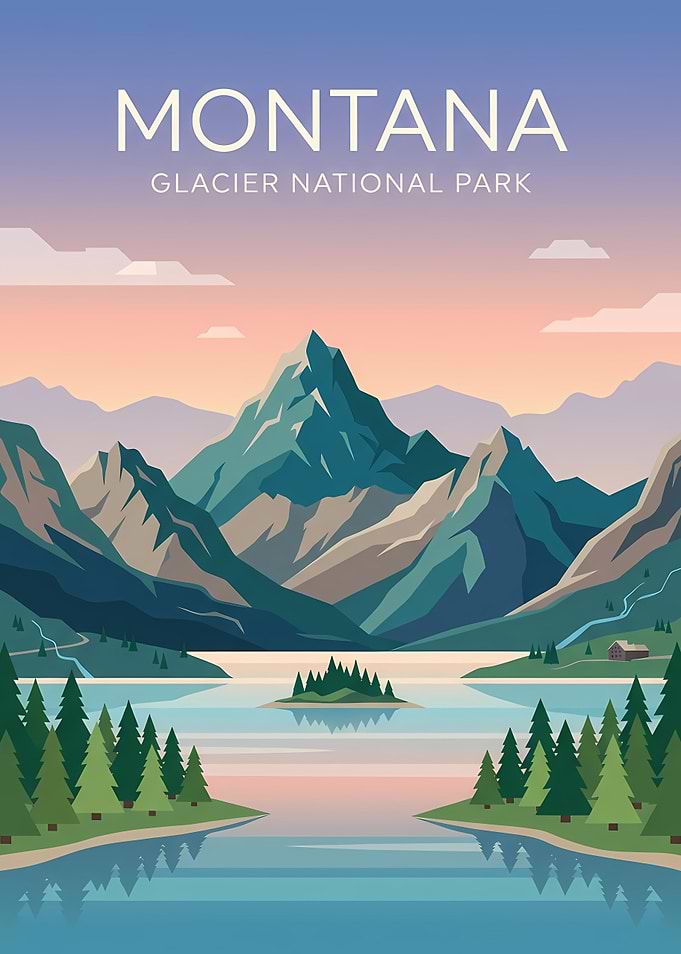 Montana Glacier National Park Poster