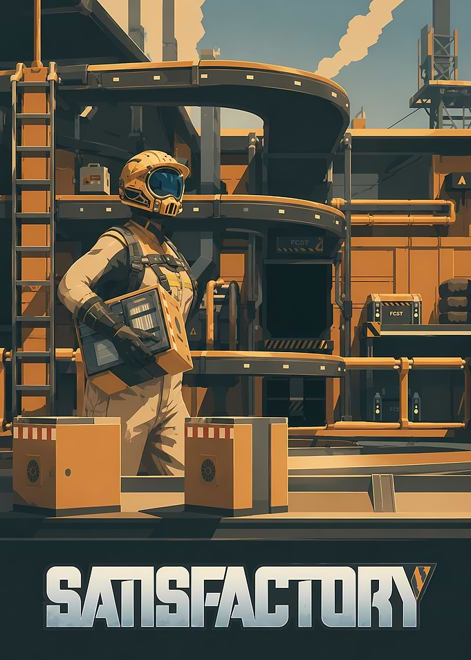 Satisfactory Game Industrial Worker Poster