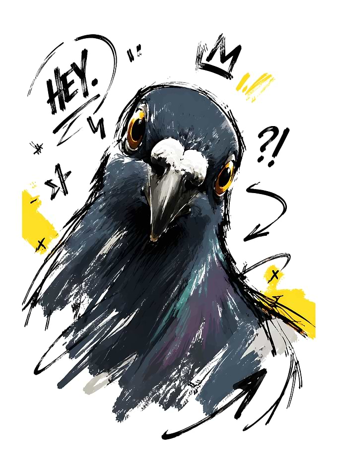 Expressive Artistic Pigeon Portrait