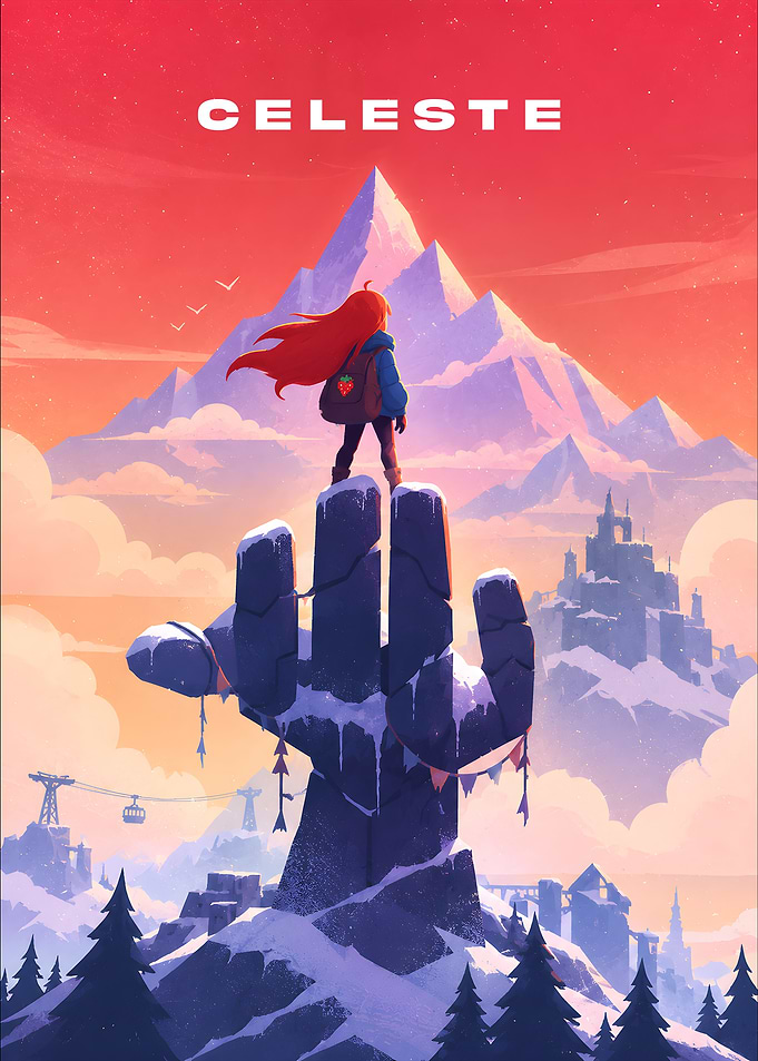 Celeste Video Game Poster