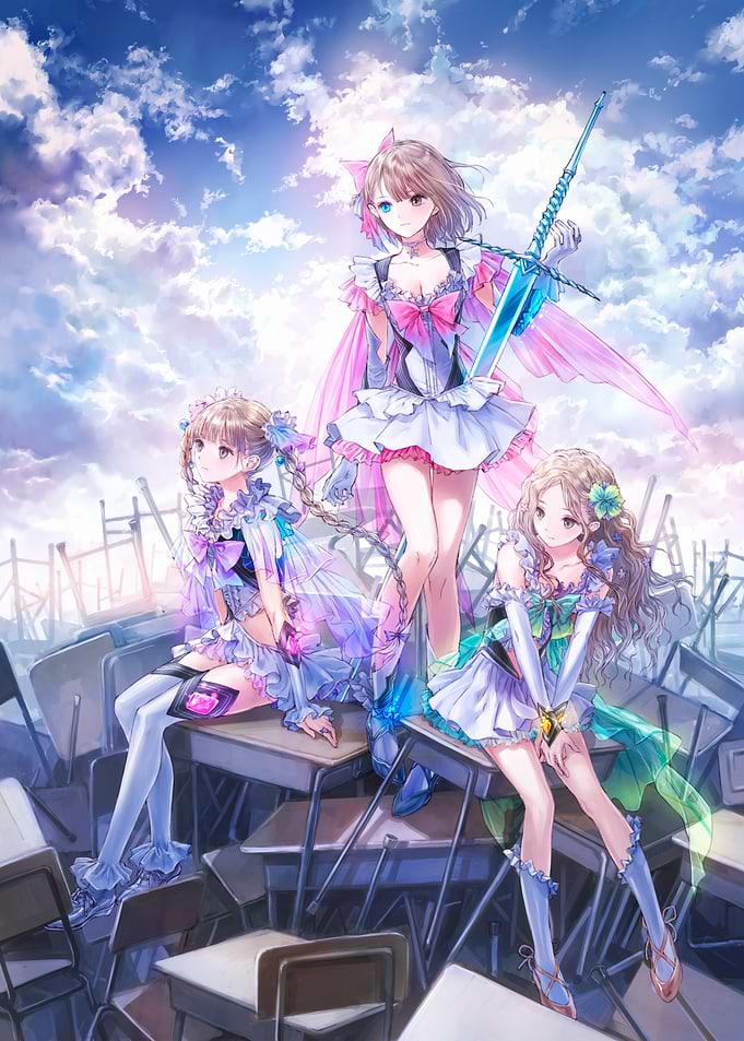 Blue Reflection Anime Girls with Sword