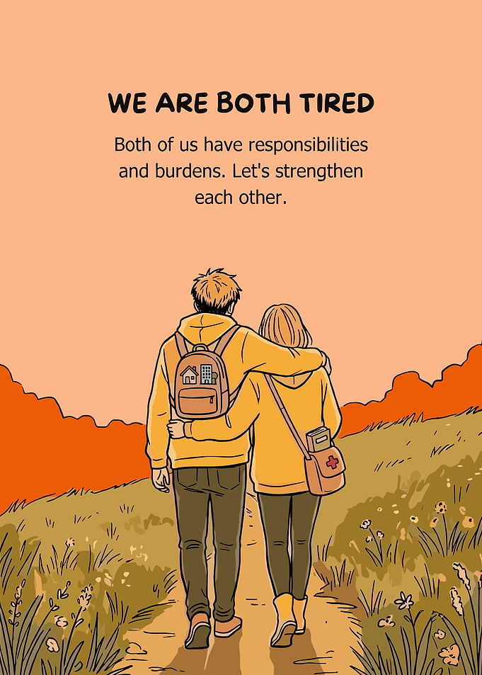 Couple Walking Together Inspirational Illustration