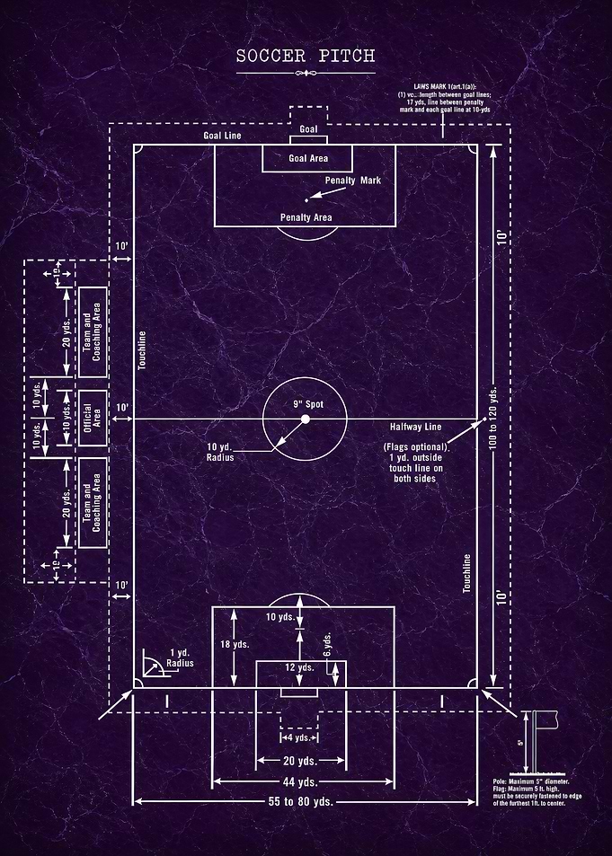 Soccer Pitch Blueprint Diagram