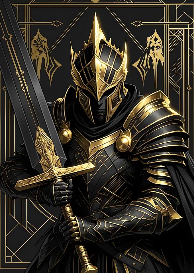 Black and Gold Armored Knight