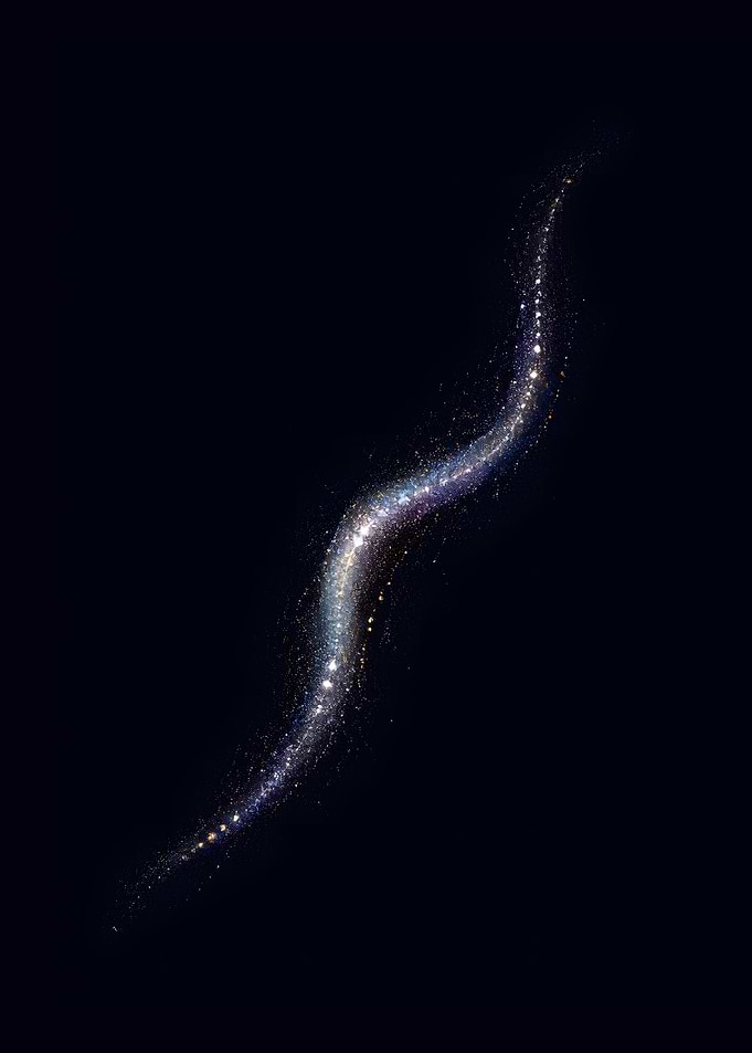 Ethereal Stardust Flow Minimalist Cosmic Art