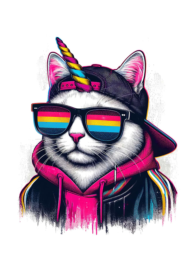 Cool Unicorn Cat in Streetwear