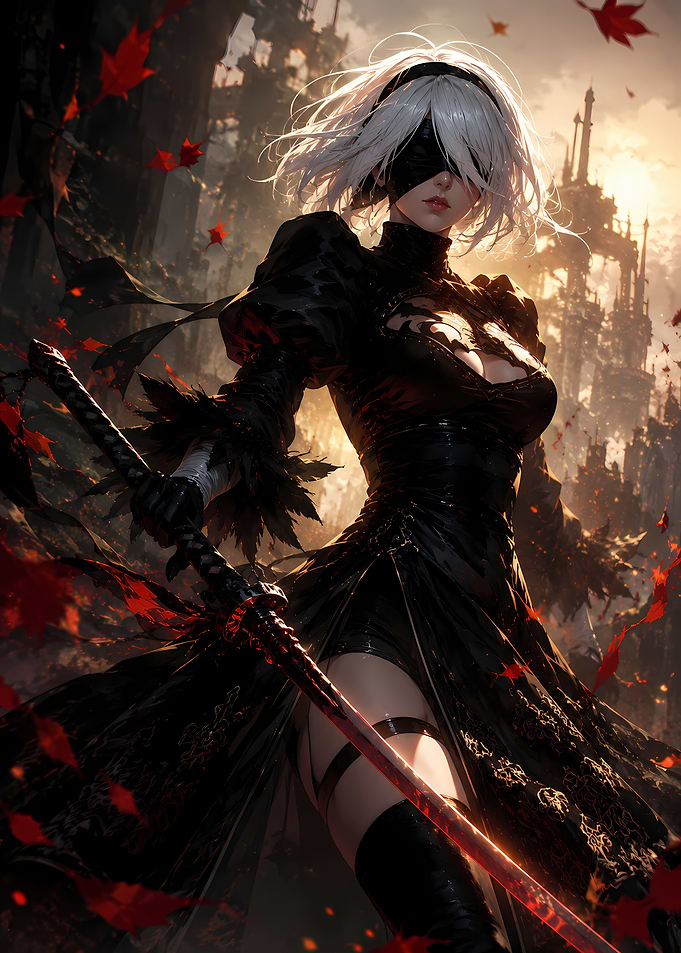 2B from NieR Automata in Ruins