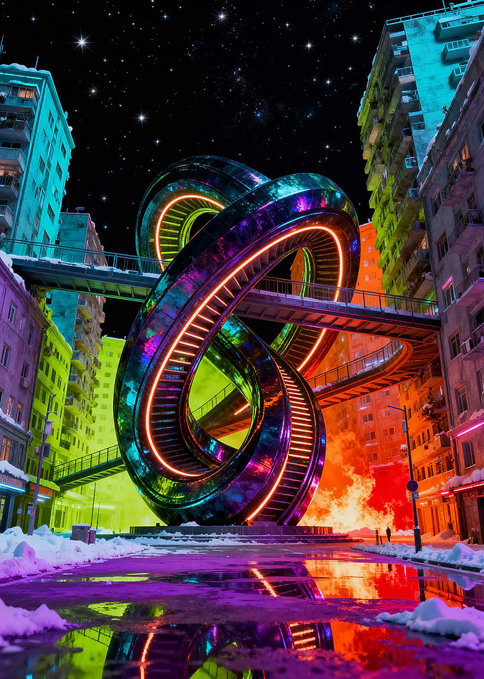 Surreal Neon Infinity Loop