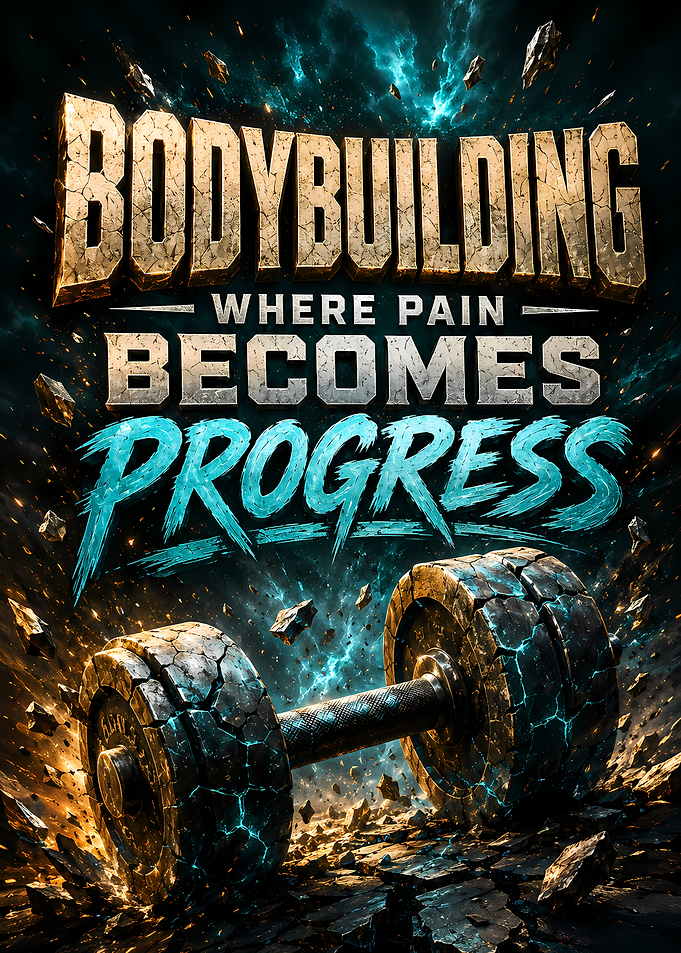 Bodybuilding Where Pain Becomes Progress Poster