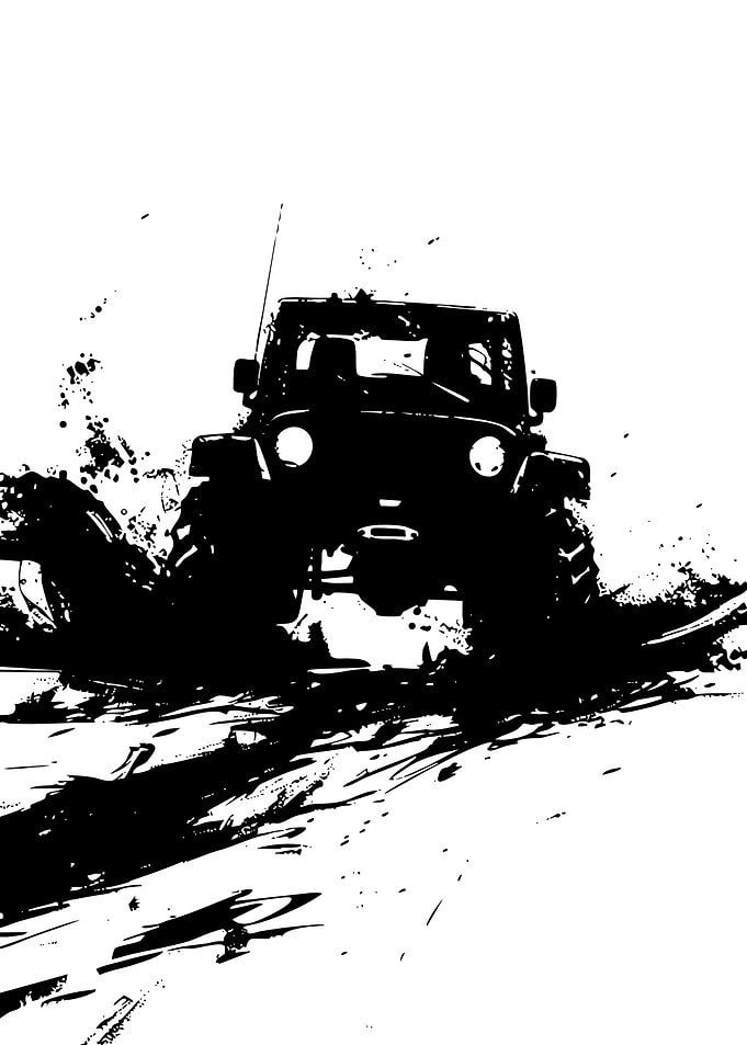 Off-Road Jeep Splash Silhouette